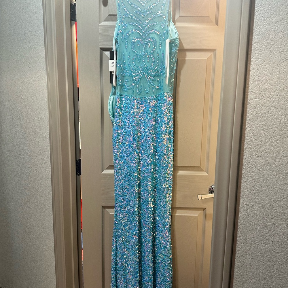 Icy Blue Sequin Prom Dress!  New with Tags